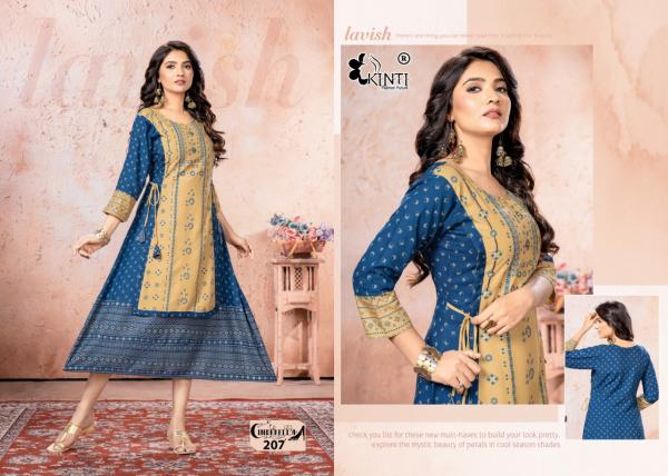 Kinti Cinderella 2 Rayon Designer Print Long Kurti Collection 